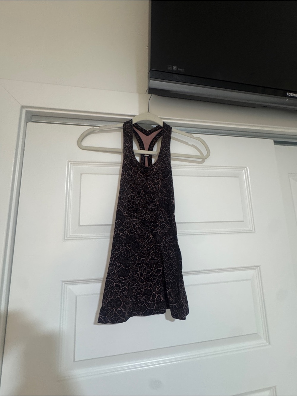lululemon athletica Black Tank Top with Pink Trim